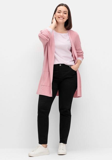 sheego Gestreiftes Langarmshirt mit Rundhalsausschnitt - rosé gestreift sheego Versandkostenfrei