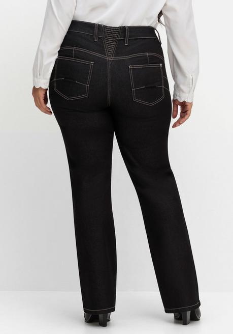 sheego Bootcut-Jeans mit Push-up-Effekt - black Denim sheego Preisnachlass