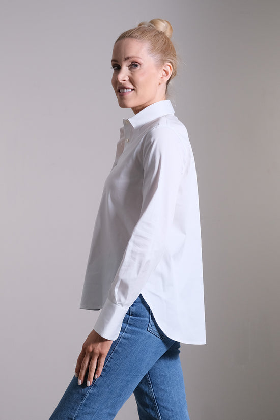 Soluzione Basic Bluse mit gerundetem Saum Tägliche Deals
