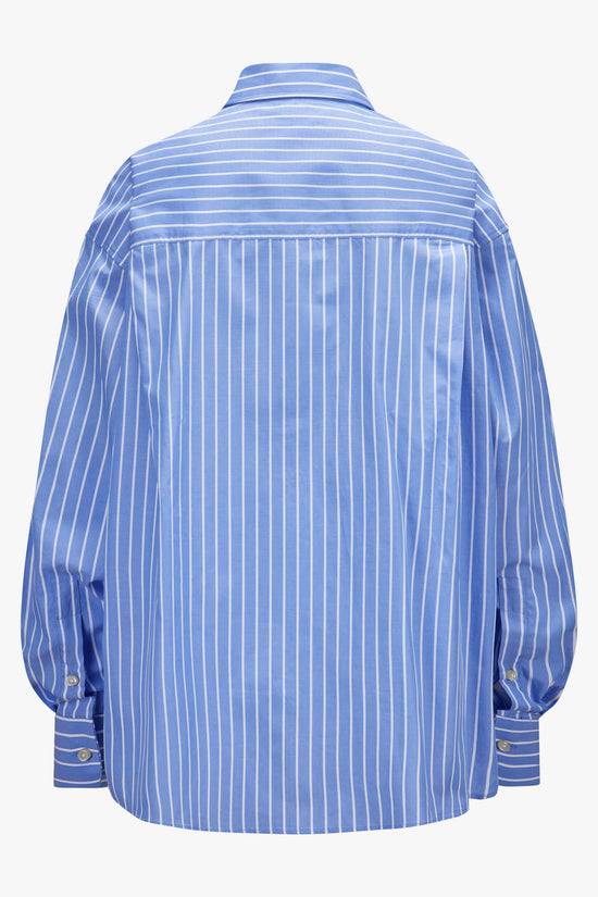 Soluzione Gestreifte Hemdbluse mit gerundetem Saum Zeitbegrenzte Promotion