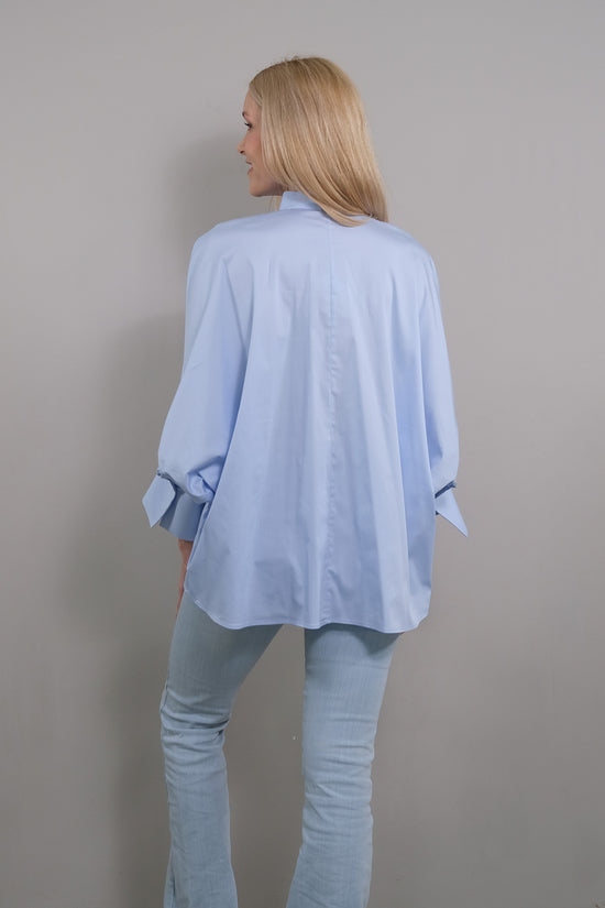 Soluzione Bluse mit 7/8 Ballonärmel Bianca Begrenzte Freigabe
