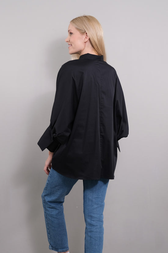 Soluzione Bluse mit 7/8 Ballonärmel Bianca Zeitbegrenzte Promotion