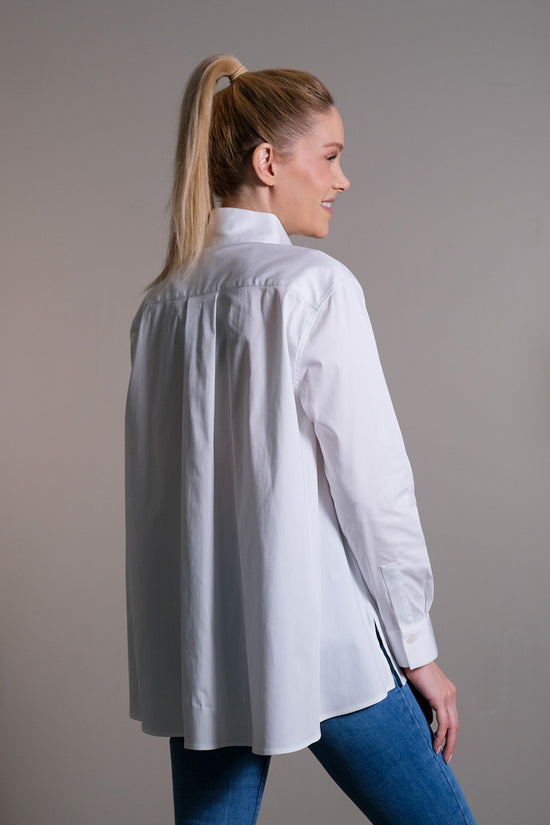 Soluzione Bluse in H-Form mit Stehkragen und Quetschfalte am Rücken Cyber Monday