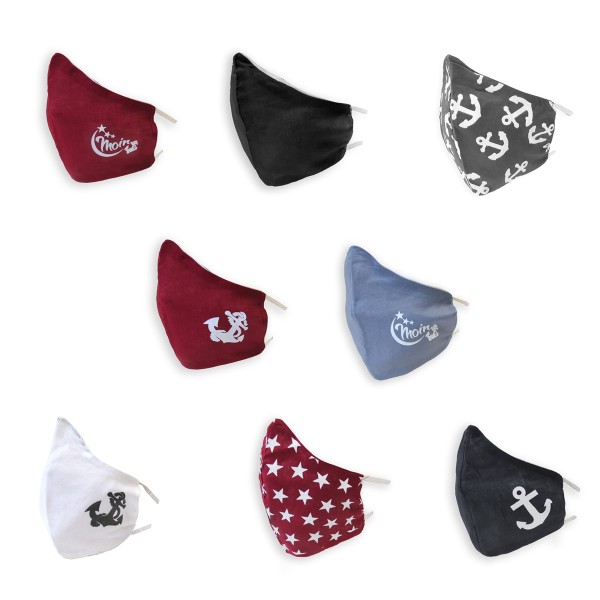 ﻿Sonia Originelli 2er SET Mundschutz Maske aus Baumwolle in trendigen Designs Saisonale Angebote