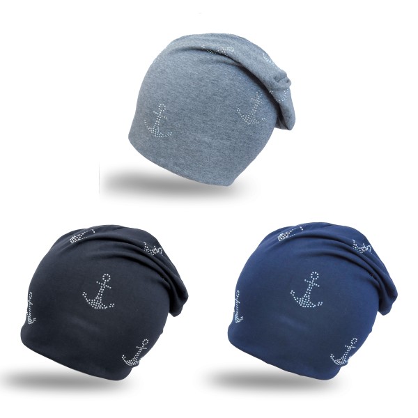 Sonia Originelli Beanie Kind "Mini Anker" Kindermütze Maritim Strasssteine 50% Rabatt für begrenzte Zeit
