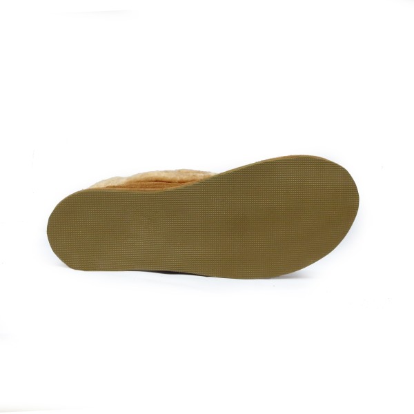 Sonia Originelli Damenpantoffel geschlossen Fellkranz Schuhe Schaf Lammfell EVA Sohle Leder Fabrik Onlineshop