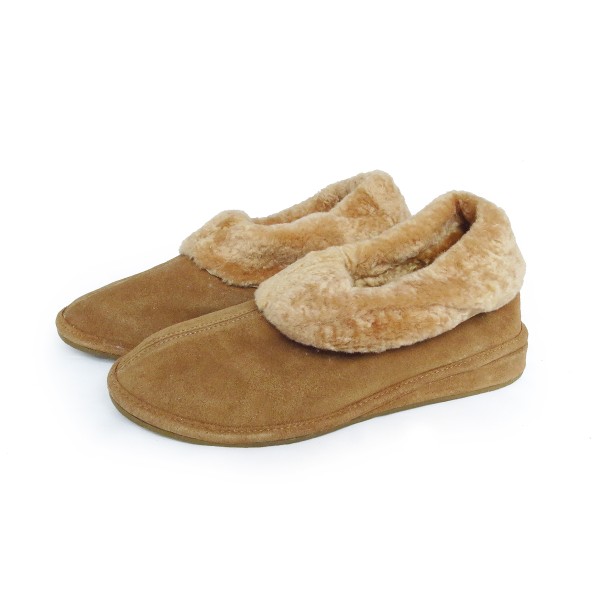Sonia Originelli Damenpantoffel geschlossen Fellkranz Schuhe Schaf Lammfell EVA Sohle Leder Fabrik Onlineshop