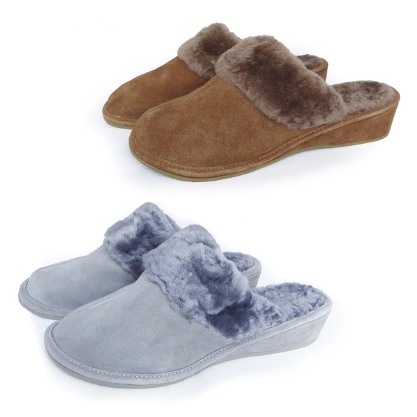 Sonia Originelli Damenpantoffel Schuhe Schaf Lammfell EVA Sohle Leder Fabrikpreis