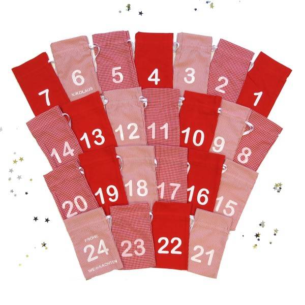 Sonia Originelli Adventskalender aus Baumwolle 24 Säckchen zum selber Befüllen Neuheiten