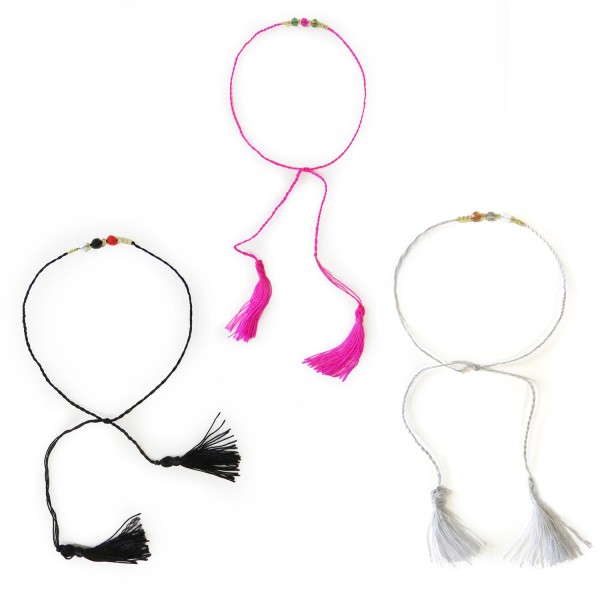 Sonia Originelli Armschmuck Armband "Perlen und Quasten" Bunt Nickelfrei Neueste Stile