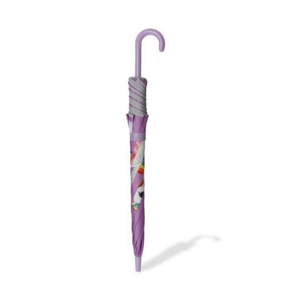 Sonia Originelli Kinder Regenschirm reflektierend Sicherheitsschirm Einhorn lila rosa Sternchen Unicorn zollfrei