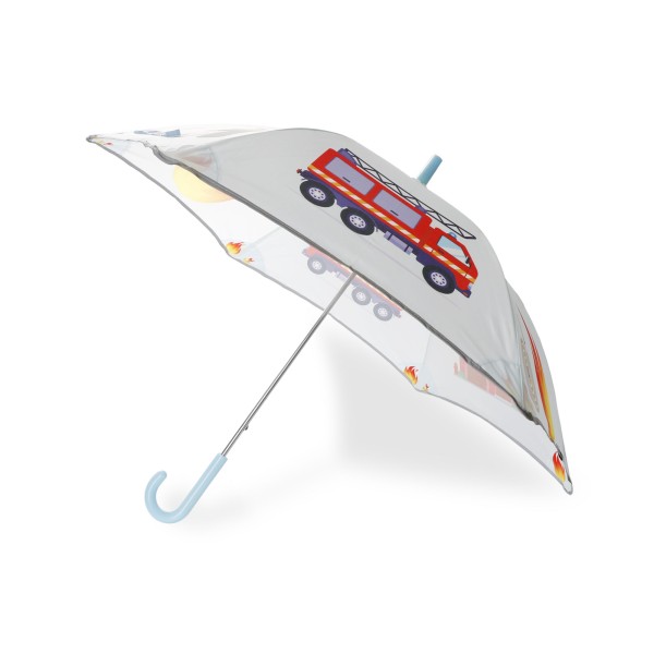Sonia Originelli Kinder Regenschirm reflektierend Sicherheitsschirm Feuerwehr Tatü Tata Auto 50% Rabatt für begrenzte Zeit