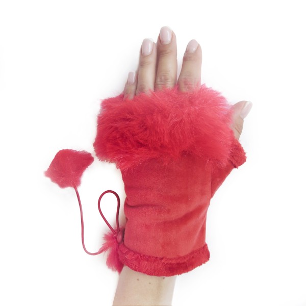 Sonia Originelli Damenhandschuhe Fingerlos Wuschel Kunstfell Handstulpe Preisnachlass