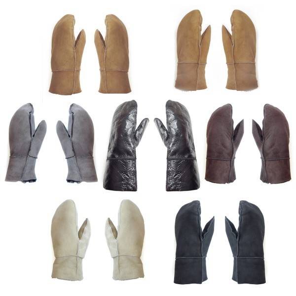 Sonia Originelli Fausthandschuh Schaf Lammfell Fäustlinge Leder Handschuhe Black Friday