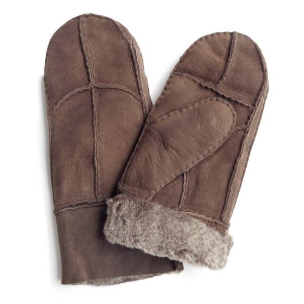 Sonia Originelli Fausthandschuhe Lammfell Schaffell echt Leder Patchwork Design Fäustlinge Muttertagsangebot