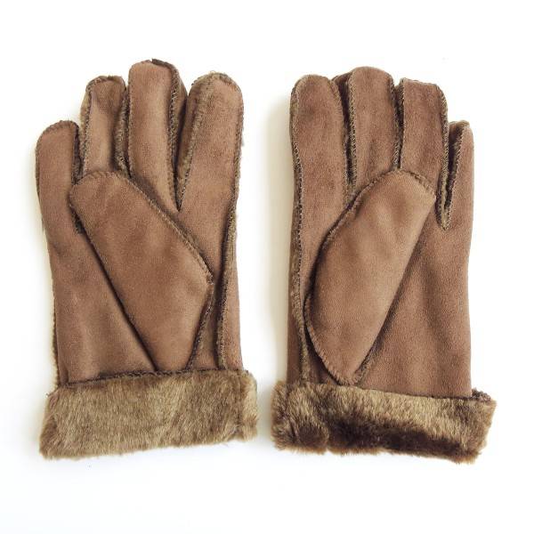 Sonia Originelli Fingerhandschuhe Faux-Leder Velouroptik Kunstfell Samt Velvet kuschelig Jubiläumsangebot