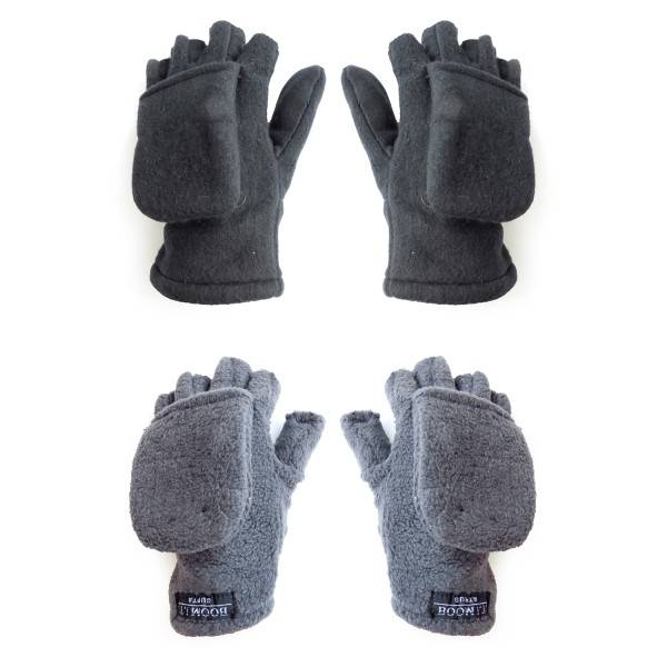 Sonia Originelli Fleecehandschuhe Finger Halbfinger Faustumschlag Winter Lagerräumung