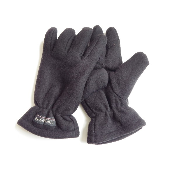 Sonia Originelli Handschuhe Winter Finger Fleece Schwarz Klettverschluss Zeitlich begrenztes Angebot