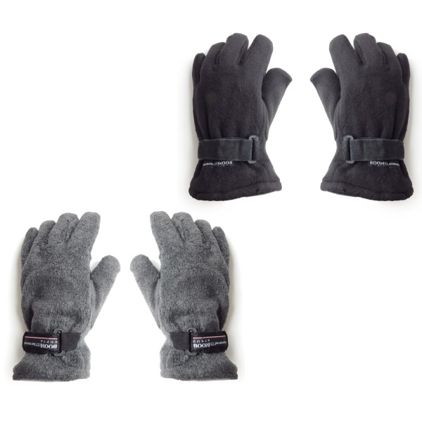Sonia Originelli Handschuhe Winter Finger Fleece Schwarz Klettverschluss Exklusive Angebote