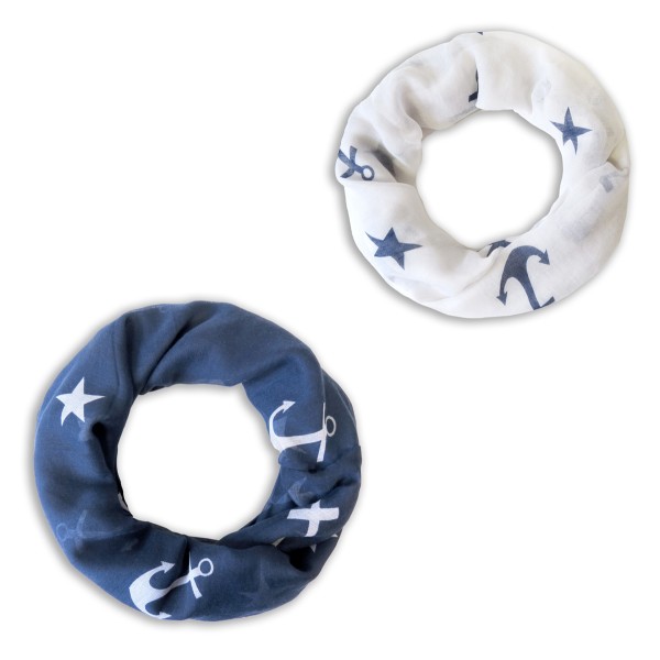 Sonia Originelli Loop Schal "Anker Sterne" Rundschal Sommer Letzte 3 Tage