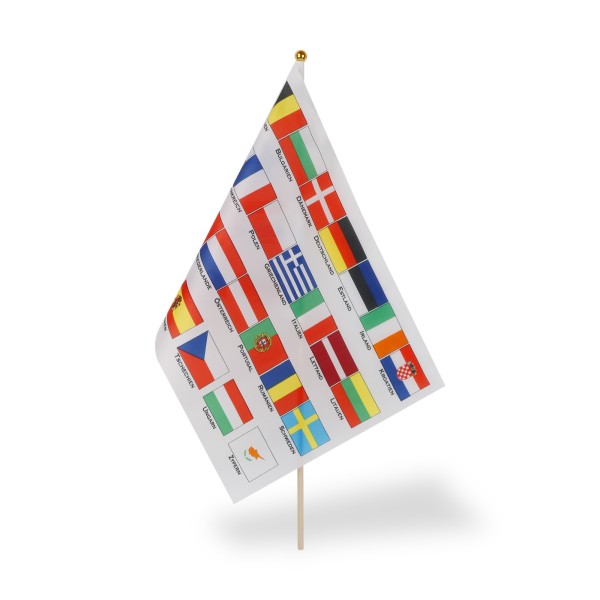Sonia Originelli 10er Set Fahne Flagge Winkfahne "Europa 27 Länder" Handfahne EM WM Online