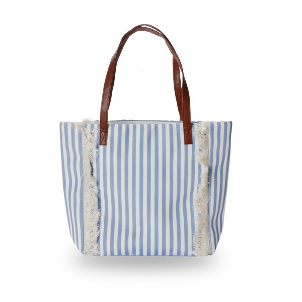 Sonia Originelli Canvas Shopper "Lobster" Fransen maritim gestreift Strandtasche wasserabweisend Neueste Mode
