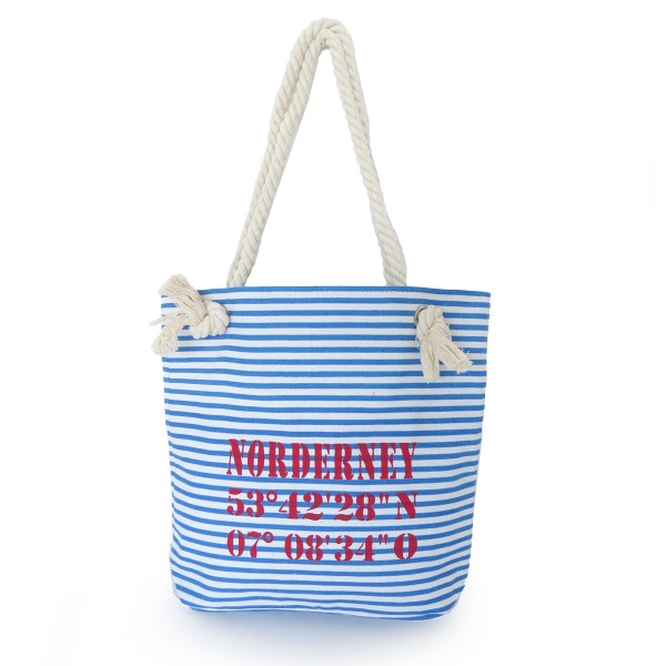 Sonia Originelli City Shopper "Norderney" maritim gestreift Koordinaten Canvas Saisonale Angebote