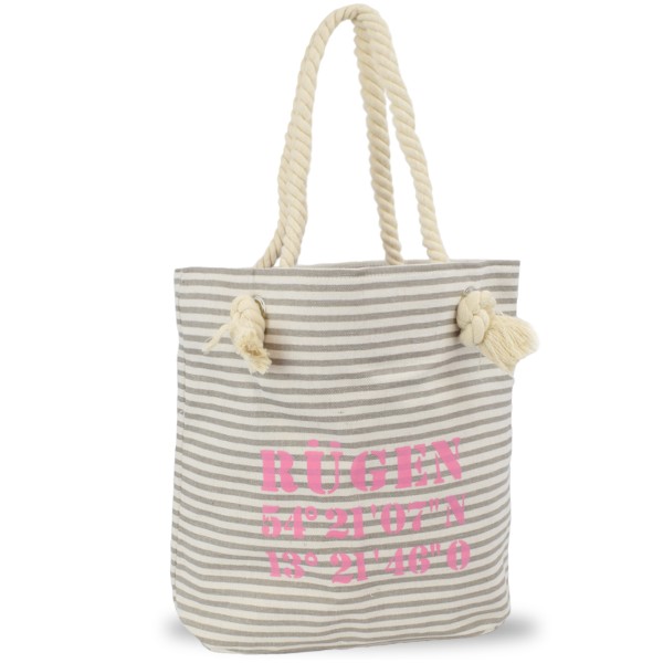 Sonia Originelli City Shopper "Rügen" maritim gestreift Koordinaten Canvas Tägliche Deals