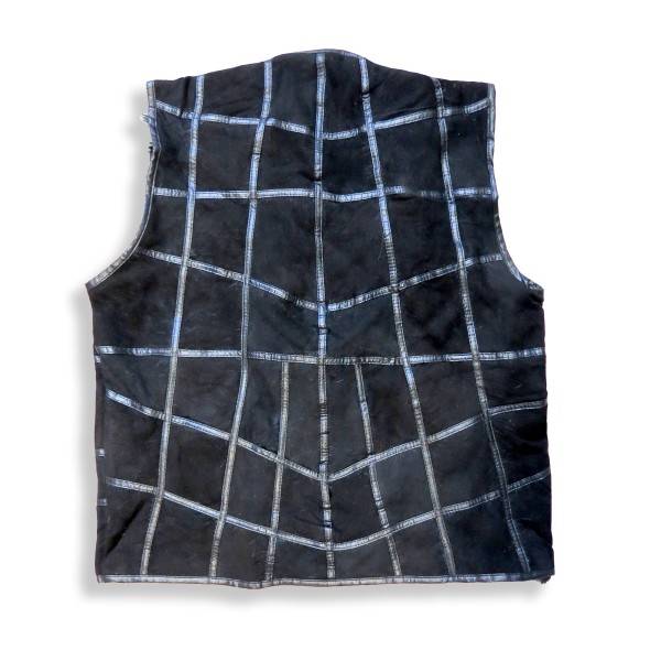 Sonia Originelli Herrenweste Naturfell Leder Patchwork Jacke Muttertagsangebot