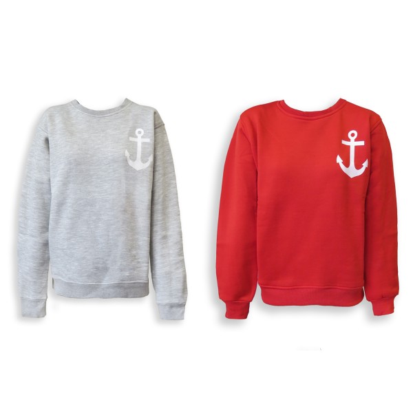 Sonia Originelli Sweatshirt "Meerweh" Anker Maritim Druck Damen Unifarben Pullover Sonderangebote