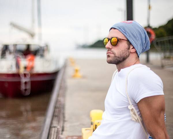 Sonia Originelli Beanie Mütze "Stern Maritim" Streifen Jersey Unisex Letzte 2 Tage