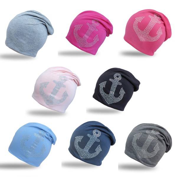 Sonia Originelli Beanie Mütze Kind "Prisma Anker" Kindermütze Strasssteine Super Rabatt