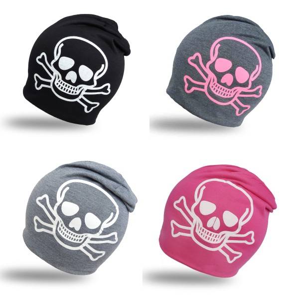 Sonia Originelli Beanie Mütze Kind "Totenkopf" Pirat Kindermütze Kostenloser Versand international