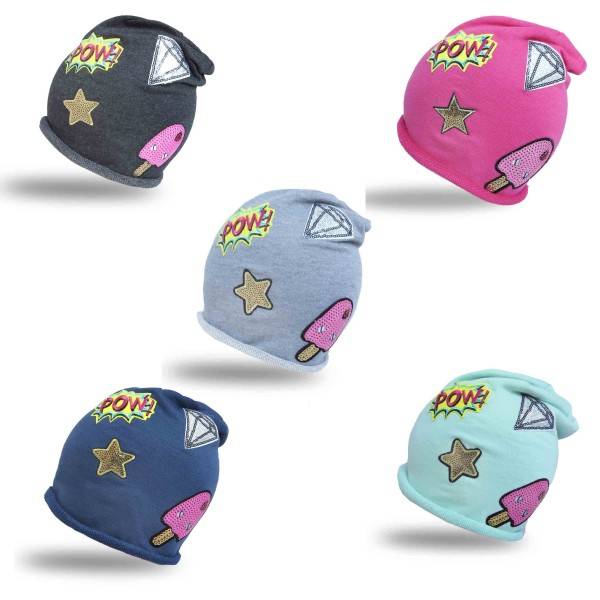 Sonia Originelli Beanie Mütze Kind Patch Aufnäher Diamant Eis trend Baumwolle Begrenzt auf 3 Tage