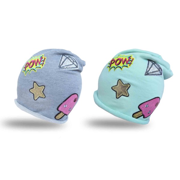 Sonia Originelli Beanie Mütze Patch Aufnäher Diamant Eis trend Baumwolle Günstiger Verkauf