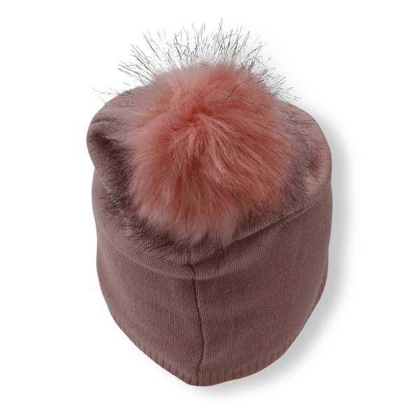 Sonia Originelli Winter Beanie Mütze mit Glitzerfasern und Kunstfell Bommel Fabrikladen