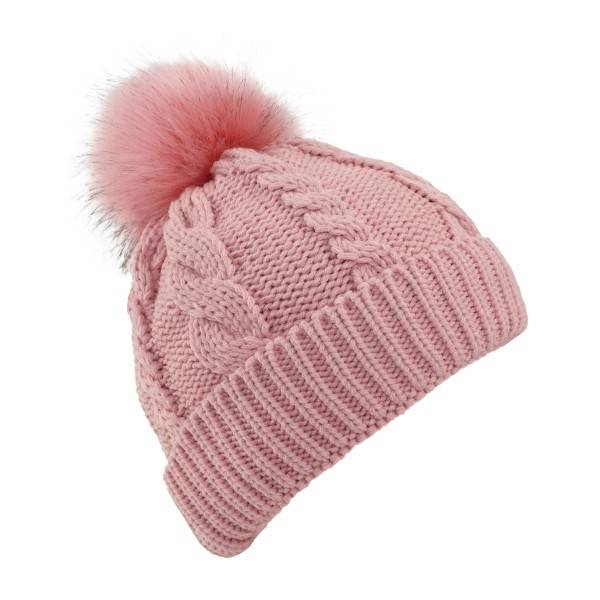 Sonia Originelli Winter Beanie Mütze Zopfmuster XL Bommel Teddyfell Speichern exportieren