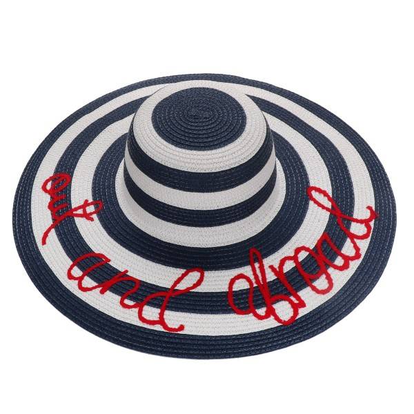 Sonia Originelli XXL Strohhut "Out and abroad" Streifen Maritim Bestickt Sommer Strand Outlet