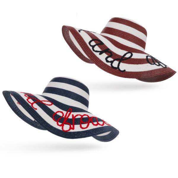 Sonia Originelli XXL Strohhut "Out and abroad" Streifen Maritim Bestickt Sommer Strand Outlet