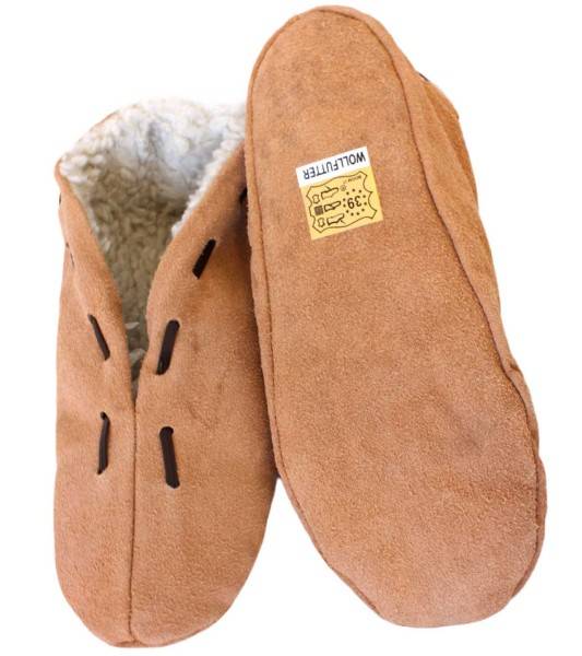 Sonia Originelli Kinder Wildlederhausschuh "Premium" Echt Leder Wollfutter im Angebot