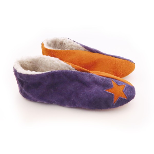 Sonia Originelli Wildlederhausschuh "Mix" Echt Leder Kuschelfell Schluffis Begrenztes Angebot