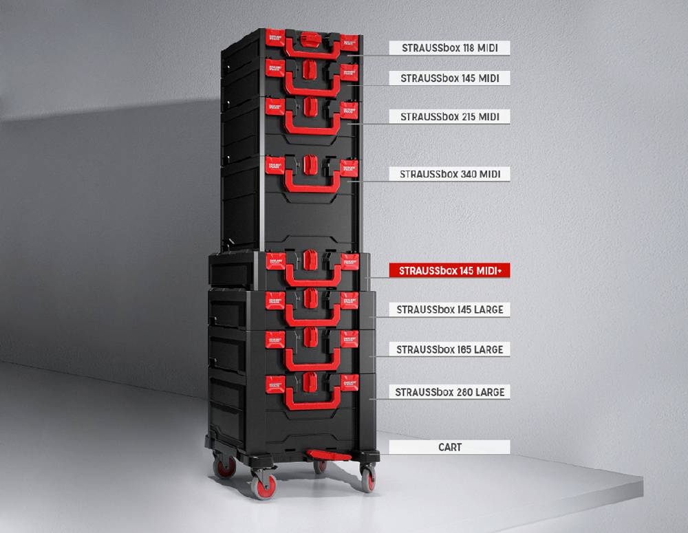 Strauss Ratch-Tech Satz, gerade in STRAUSSbox 145 midi+ Fabrikverkauf