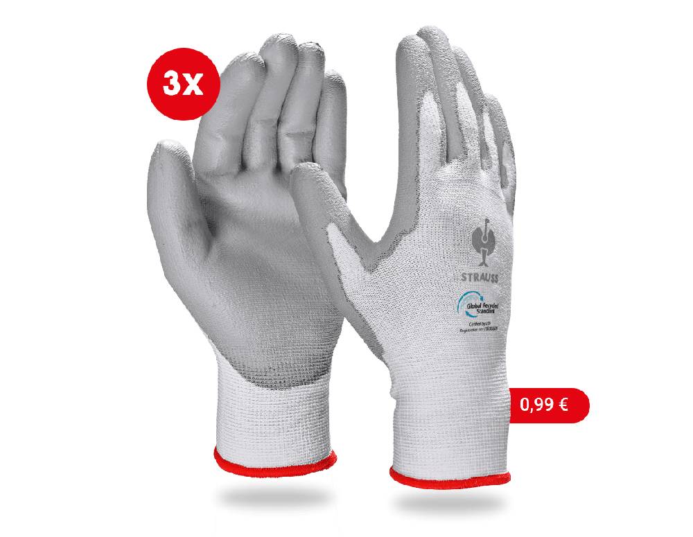 Strauss e.s. PU-Handschuhe recycled, 3 Paar Riesige Ersparnisse