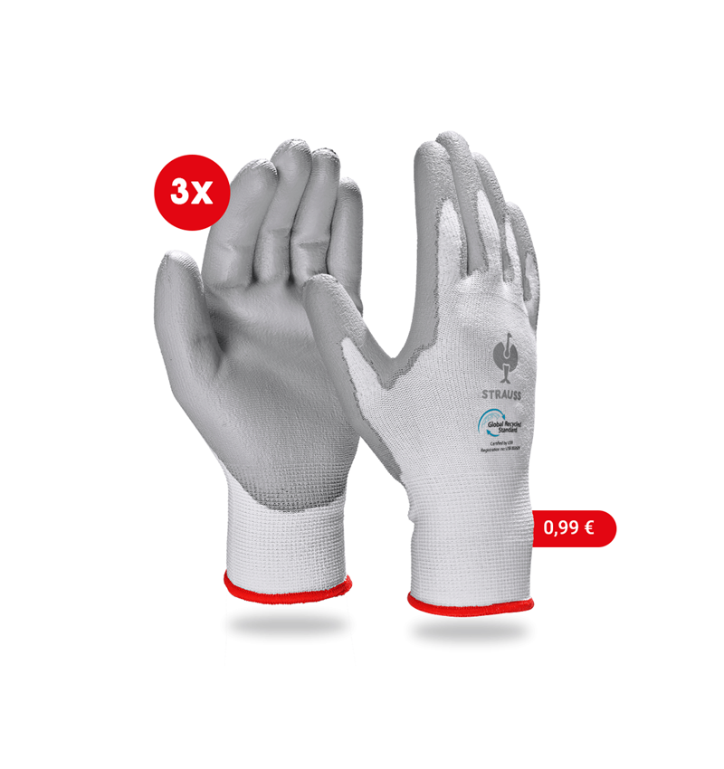 Strauss e.s. PU-Handschuhe recycled, 3 Paar Riesige Ersparnisse