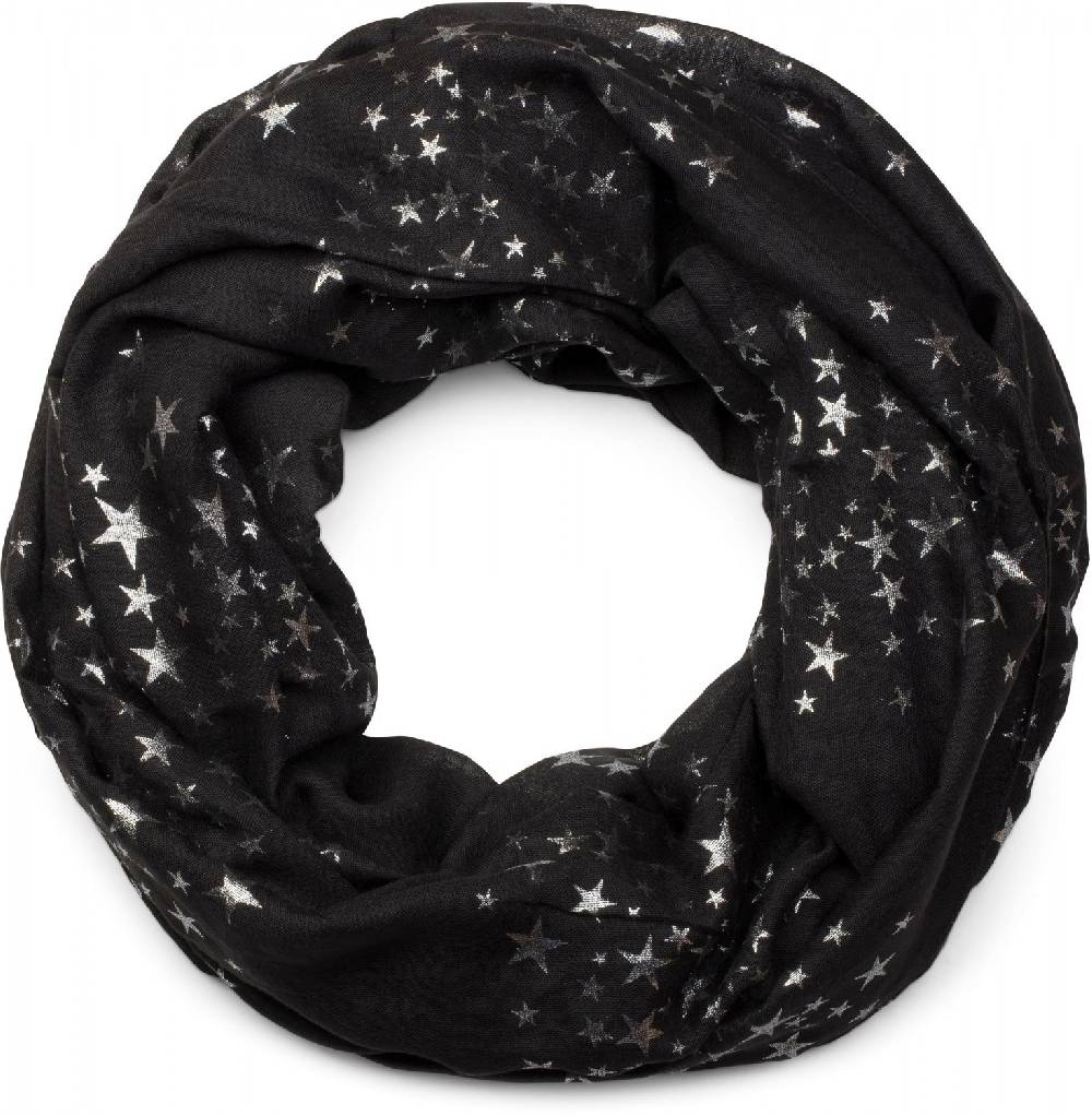 ﻿Stylebreaker Loop Schal mit Metallic Sterne Print Saisonale Angebote