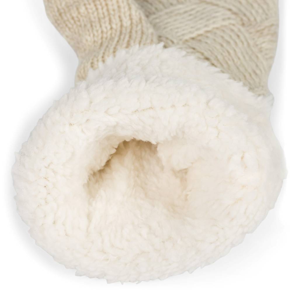 Stylebreaker Strickhandschuhe Fäustlinge mit Rauten Muster und Fleece Fabrikpreis