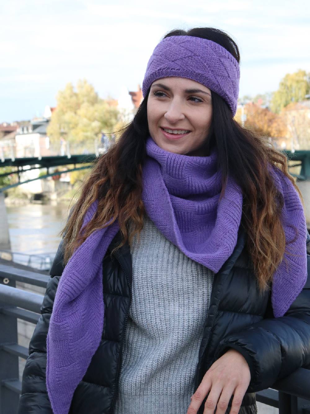 Stylebreaker Strick Dreiecktuch Schachbrett Strickmuster Zeitlich begrenztes Angebot