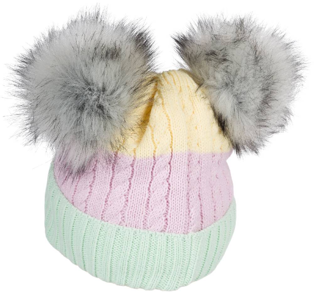Stylebreaker Gestreifte Kinder Bommelmütze mit zwei Bommel Sonderangebote
