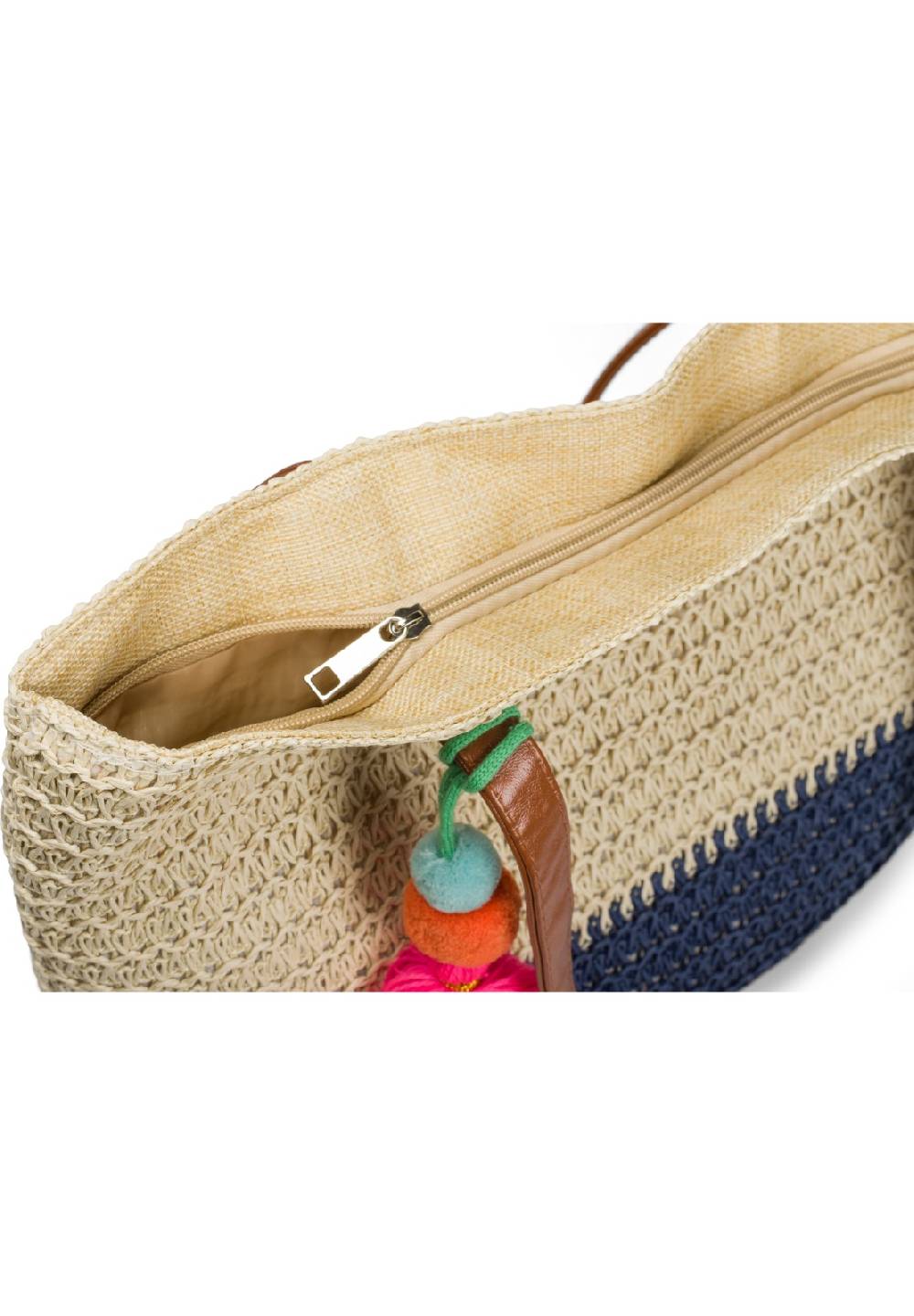 Stylebreaker Korbflecht Henkeltasche - Basttasche 2-Farbig Tiefpreis