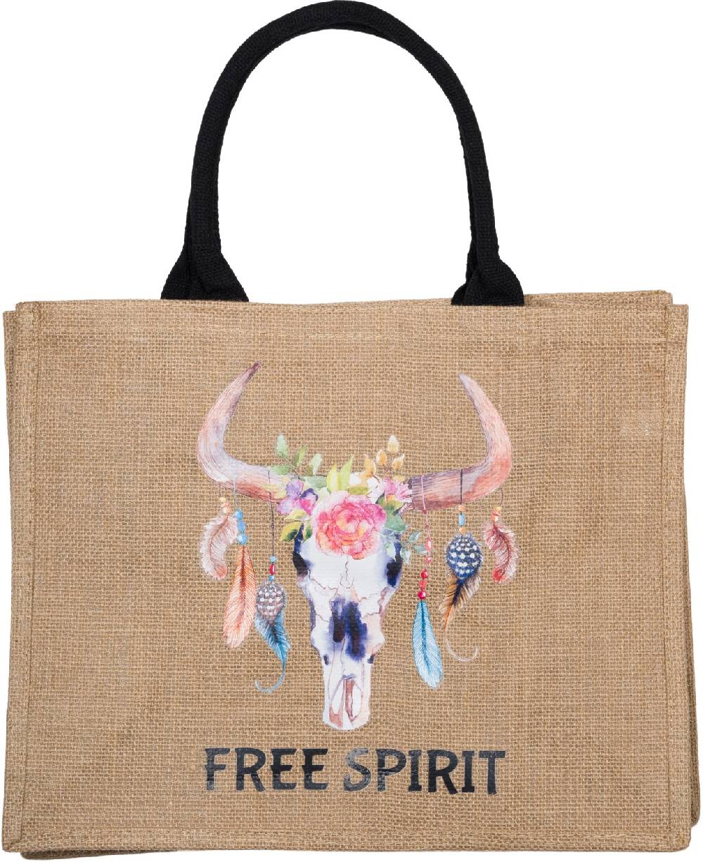 Stylebreaker Leinen Henkeltasche Boho Stier Exklusivangebot